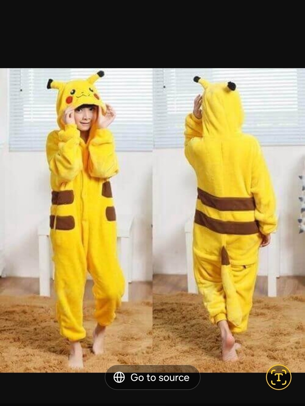 Pickachu One-Piece Costume Youth Size Small